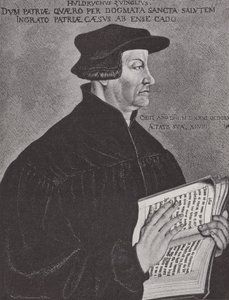 Huldrych Zwingli, Führer der Reformation in der Schweiz von Hans (after) Asper