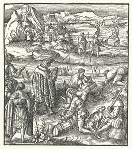 Erzherzog Maximilian von Österreich beim Angeln von Hans (after) Burgkmair