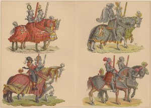 Ritter zu Pferd (Farblitho) von Hans (after) Burgkmair