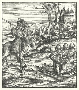 Szene aus dem zweiten flämischen Aufstand gegen die habsburgische Herrschaft von Hans (after) Burgkmair