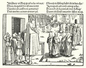 Die Beerdigung des Familienoberhaupts von Hans (after) Burgkmair