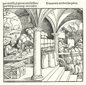 Der vorsichtige Kaufmann von Hans (after) Burgkmair