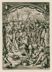 Jesus Christus, ans Kreuz genagelt (Gravur) von Hans (after) Holbein the Younger