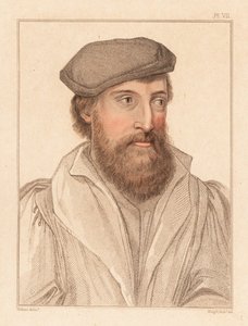 Porträt eines unbekannten Mannes, Hof von König Heinrich VIII., um 1532, 1812 (Gravur) von Hans (after) Holbein the Younger