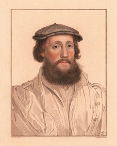 Porträt eines unbekannten Mannes, Hof von König Heinrich VIII., ca. 1532, 1812 (Gravur) von Hans (after) Holbein the Younger