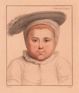 Prinz Edward, im Alter von 1 Jahr, später König Edward VI. von England (1812) (Gravur) von Hans (after) Holbein the Younger