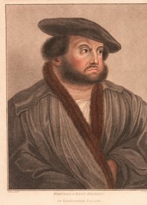Selbstporträt des Künstlers Hans Holbein im Kensington Palace, 1812 (Gravur) von Hans (after) Holbein the Younger