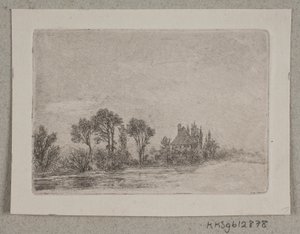 Landschaft mit Bäumen an einem Gewässer von Hans Anton Thiele