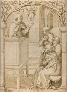 Ein Mönch predigt von Hans Baldung Grien