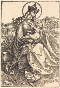 Madonna und Kind auf der grünen Wiese