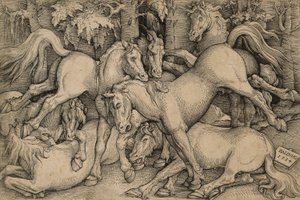 Kämpfende Wildpferde von Hans Baldung Grien