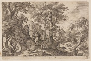 Tafel 29, aus Landschaften mit Szenen aus dem Alten und Neuen Testament und Ovids Metamorphosen