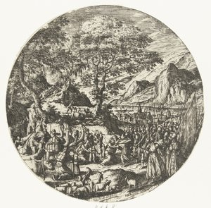Versöhnung zwischen Esau und Jakob von Hans Bol