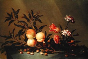 Stillleben mit Pfirsichen und Blumen, 1641