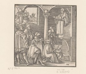 Martin Luther predigt in einer Kirche