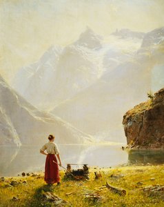Ein Sommertag an einem norwegischen Fjord von Hans Dahl