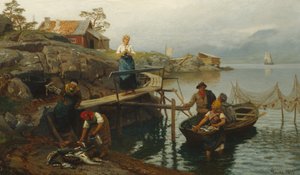 Nach dem Fischen von Hans Gude