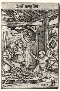Totentanz: Das Kind, um 1526 von Hans Holbein