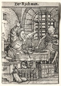 Totentanz: Der Geizhals, ca. 1526 von Hans Holbein
