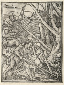 Der Totentanz: Adam pflügt die Erde von Hans Holbein