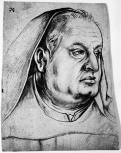 Porträt von Hans Griesherr, Mönch von St. Ulrich und Afra in Augsburg von Hans Holbein d.Æ.