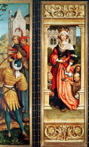 Die heilige Elisabeth von Ungarn (1207-31) rechte Tafel des Triptychons des heiligen Sebastian, 1516