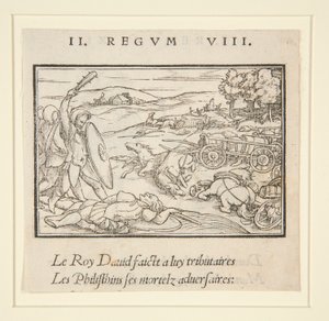 David unterwirft seine Feinde (recto); David und Uria (verso)