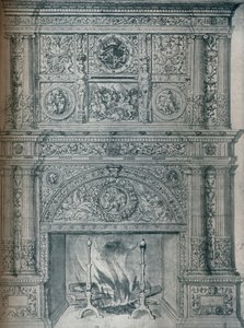 Zeichnung eines Kaminaufsatzes, um 1537 von Hans Holbein der Jüngere