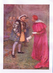 Lies das? und dann zum Frühstück mit welchem Appetit du hast (König Heinrich VIII), aus Die vollständigen Werke von Shakespeare, veröffentlicht von George Harrap & Co Ltd, 1920er Jahre von Hans Holbein der Jüngere