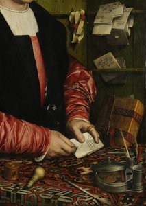 Der Kaufmann Georg Gisze (Detail), 1532