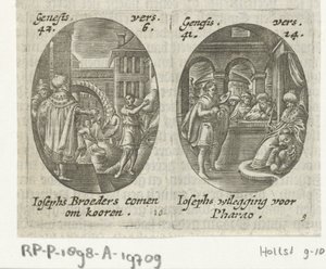 Joseph verkauft Korn an seine Brüder / Joseph deutet den Traum des Pharao