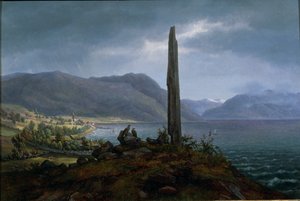 Das Frithjof-Denkmal auf Leikanger bei Balestrand in Soon