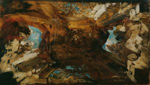Farbskizze zum Plafond "Die vier Weltteile" von Hans Makart