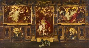 Moderne Amoretten – Entwurf zur Dekoration einer Wand von Hans Makart
