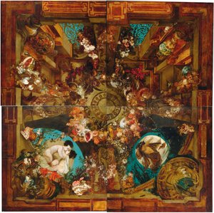 Nacht und Morgen, Deckenmalerei in vier Teilen von Hans Makart