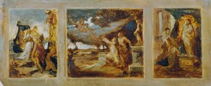 Skizze für ein Triptychon mit mythologischen Szenen von Hans Makart