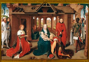 Anbetung der Könige. Zentrales Panel des Triptychons von Prado von Hans Memling
