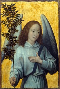 Engel mit einem Olivenzweig von Hans Memling