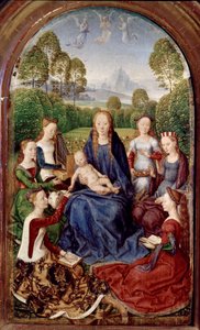 Diptychon von Jean du Cellier: Jungfrau und sechs Heilige
