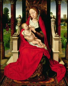 Madonna und Kind auf dem Thron, ca. 1492-94 von Hans Memling