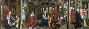 Geburt Christi. Die Anbetung der Heiligen Drei Könige. Die Darstellung Jesu im Tempel, 1479-1480 von Hans Memling