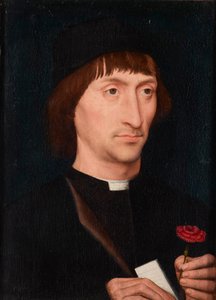 Porträt eines Mannes mit Nelke von Hans Memling