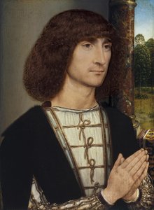 Porträt eines jungen Mannes beim Beten, ca. 1485