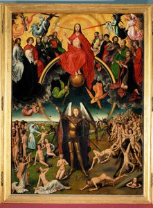 Triptychon mit dem Jüngsten Gericht, Mittelteil: Gericht und Seelenwägung von Hans Memling