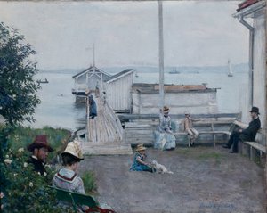 Das Badehaus in Asgardstrand von Hans Olaf Heyerdahl