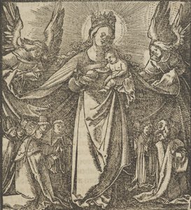 Die Madonna der Barmherzigkeit, aus Hymmelwagen auff dem, wer wol lebt..., 1517 von Hans Schäufelein the Elder