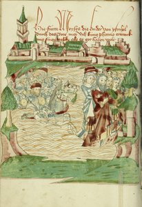 Der Durchzug durch das Rote Meer Ms Ludwig XV 9 fol. 56v, 1469