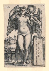 Der Tod und die stehende nackte Frau