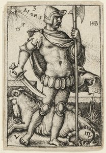 Mars, Platte drei aus Die sieben Planeten mit den Tierkreiszeichen von Hans Sebald Beham