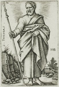 St. Thomas, Platte 7 aus Die Zwölf Apostel von Hans Sebald Beham